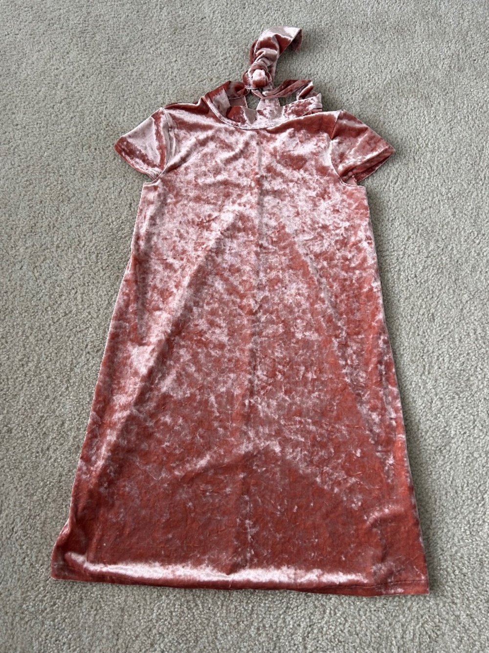 Crushed Velvet Mockneck Shift Mini Dress XS Blush/pink by Madewell